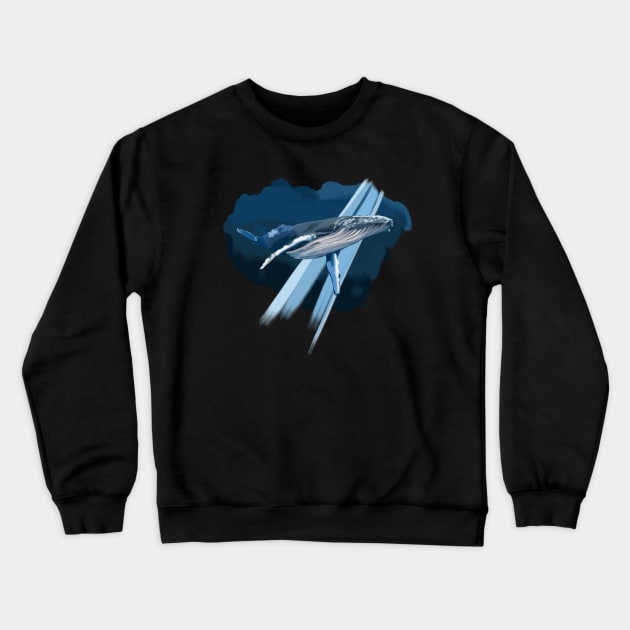 Humpback Whale Crewneck Sweatshirt by NikSwiftDraws